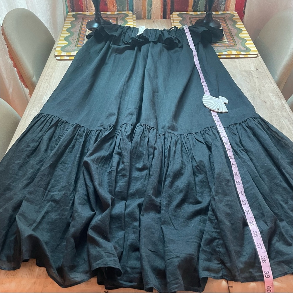 J. Crew Black Spaghetti Adjustable Strap Ruffle Dress! NEW. Beautiful! Medium - Picture 13 of 14